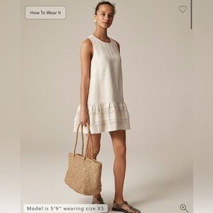 J. Crew Maxine ruffle-trim dress in linen